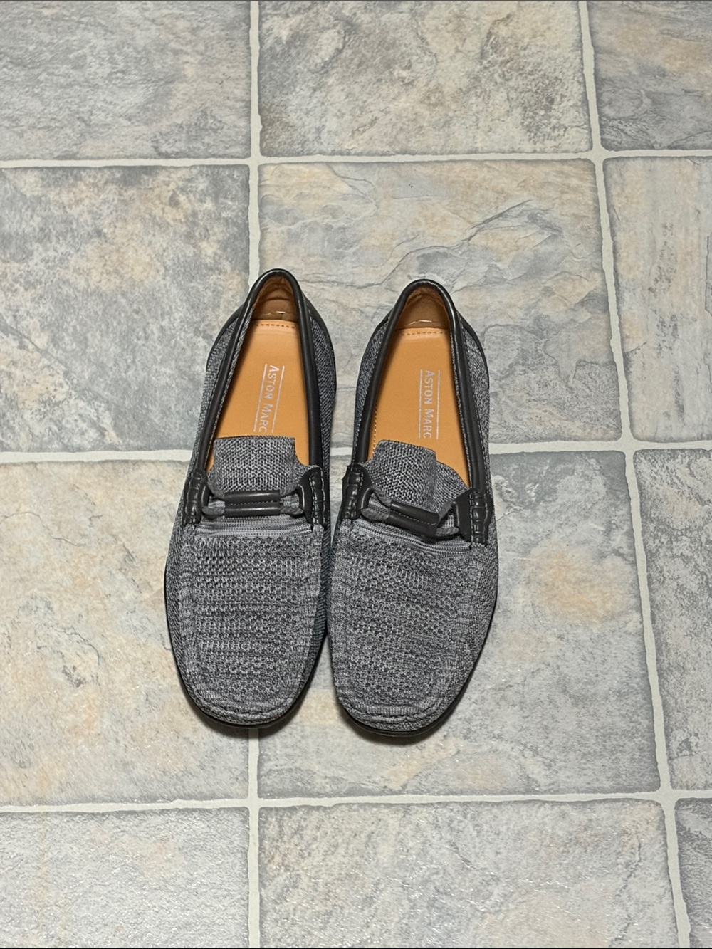 Aston Marc Men's Gray Knit Slip-On Loafers